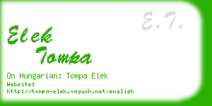 elek tompa business card